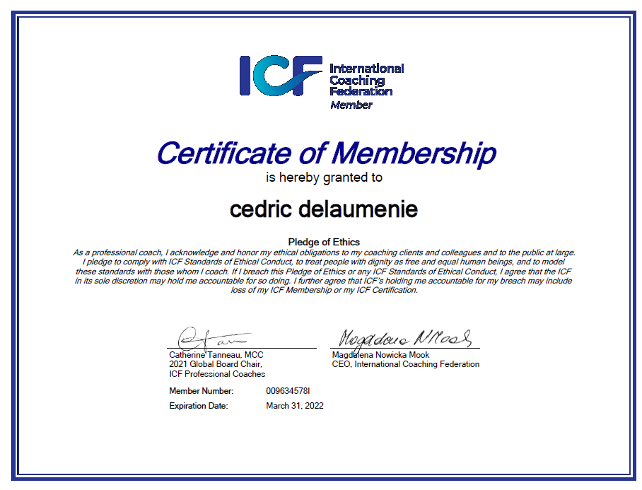 ICF Professional Coach Membre