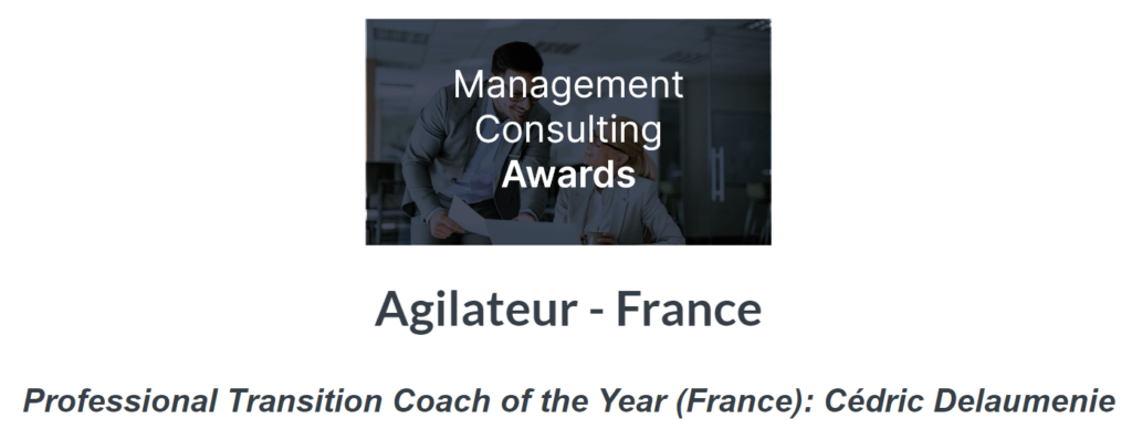 Agilateur récompensé par le Management Consulting Awards 2022 d'helath and finance - corporate vision