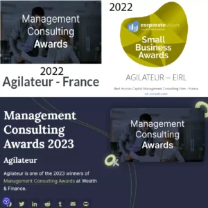 2023 Best Business Strategy Solution
2022 Coach de transition professionnelle
2022 Meilleur cabinet de conseil en gestion du capital humain