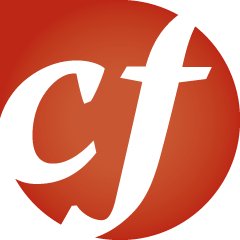 Logo avec les lettres cf blanches sur fond rouge