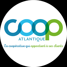 Logo Coop Atlantique bleu et vert sur fond blanc.