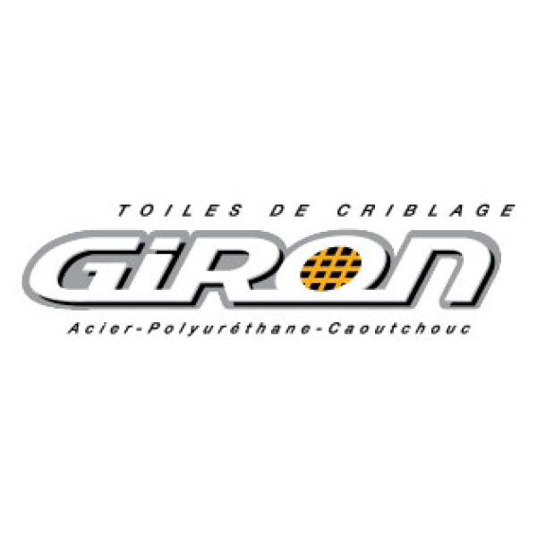 Logo Giron Toiles de Criblage en gris et jaune.