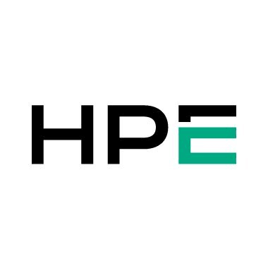 Logo HPE noir et vert sur fond blanc.